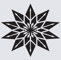 snowflake star icon silhouette vector art illustration