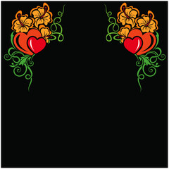 Ornamental Floral Design A classic black and white floral design element featuring elegant, curved leaves and intricate detailing. Perfect for use in decorative borders, logos