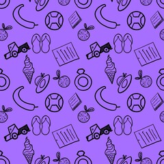 seamless pattern with christmas balls