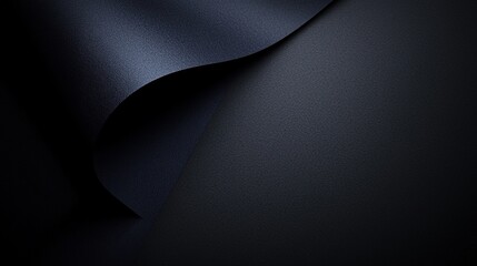 3D render of abstract background with blue paper curves, close - up, low - angle view, minimal concept
