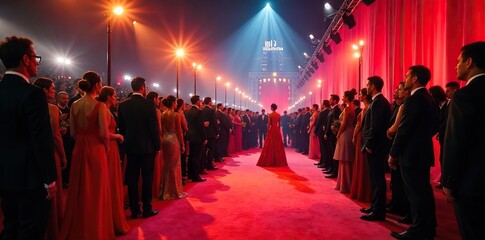 Red Carpet Glamour Dazzling Gowns, Sharp Suits, and Flashing Lights Illuminate a Night of High Fashion Excitement