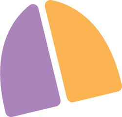 Fototapeta premium Minimalist human lungs vector icon, purple and orange anatomical respiratory system symbol, modern medical healthcare logo design element