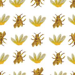 Seamless pattern of autumn forest animals drawn with wax crayons. Eco-friendly botanical print in oil pastel.