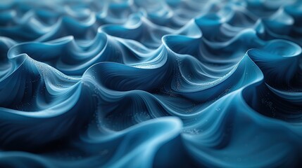 3D render of abstract background with blue paper curves, close - up, low - angle view, minimal concept
