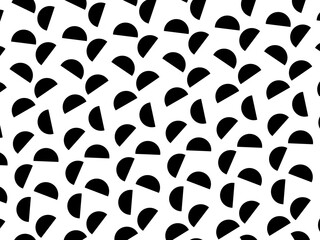 Retro black geometric pattern background, vector abstract circles, abstract art. Trendy pattern background.