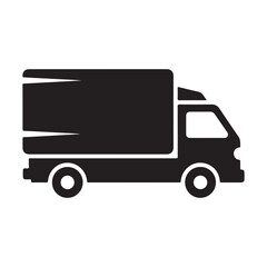 Modern delivery truck icon with wheels and cargo box suitable for logistics and shipping services representing fast and reliable transportation solutions