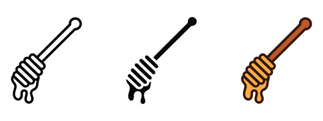 Honey dipper icon vector. Sweeten food symbol. vector illustration.