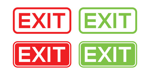 Evacuation and Exit Icons – Flat Style Safety and Escape Symbols.
