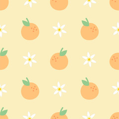 Seamless pattern with orange fruit.