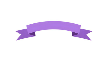 Ribbon banner, curve badge, label, title box, clip art, png isolated on transparent background. A simple purple ribbon banner with a curved shape, isolated on white.