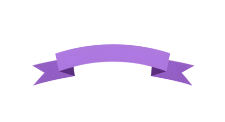 Ribbon banner, curve badge, label, title box, clip art, png isolated on transparent background. A simple purple ribbon banner with a curved shape, isolated on white.