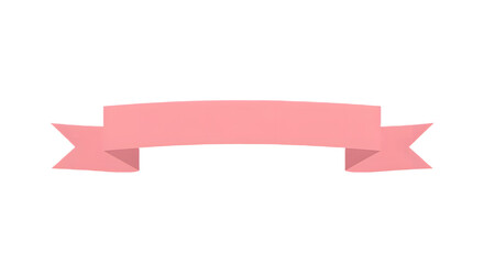 Ribbon banner, curve badge, label, title box, clip art, png isolated on transparent background. A simple pink banner with a curved top and pointed ends.