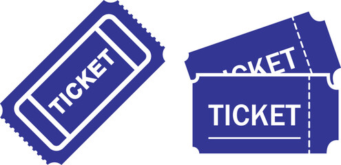 Simple flat ticket icon, minimal vector design, isolated on white background