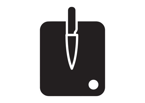 black knife on cutting board clip art preview