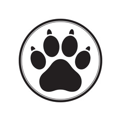 Fototapeta premium Paw Print Circle Pet Shop Vector Graphic Animal Footprint Illustration