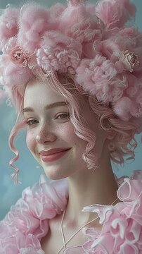 Young woman smiling warmly with a natural, joyful expression. Soft lighting highlights her features, capturing a moment of genuine beauty and positive emotion in a close-up shot.458