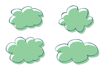 Set of hand drawn speech bubble Blank empty message box Textbox frame for banners, price tags, stickers, design