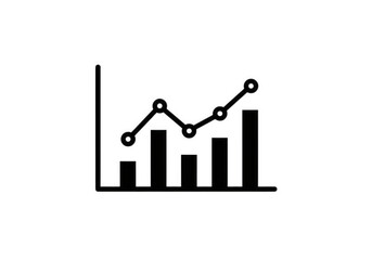 This image shows a bar and line graph, commonly used to represent data trends and statistics. It is often used in business, finance, and scientific contexts.