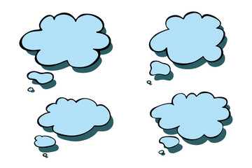 Set of hand drawn speech bubble Blank empty message box Textbox frame for banners, price tags, stickers, design