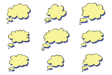 Set of hand drawn speech bubble Blank empty message box Textbox frame for banners, price tags, stickers, design