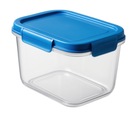 Plastic food storage container with a snap-on lid for keeping leftovers fresh.