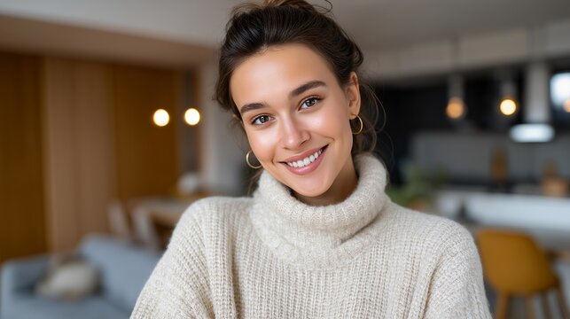 Staged home interior with elegant furniture and decor during open house, emotion of warmth and comfort visible, symbolizing real estate presentation excellence, home staging services, and interior