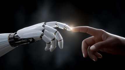 Humanoid robot learning to interpret human emotions through visual sensors, symbolizing adaptive intelligence, emotional computing, and realistic AI behavioral design. cinematic color correction,