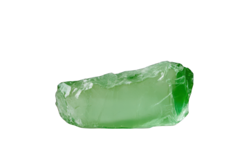 Green glass shard transparent gemstone texture detail studio shot