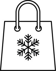 Shopping bag snowflake winter christmas holiday sale retail gift present cold