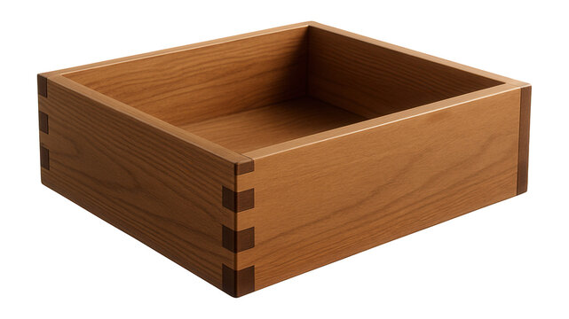 Wooden sliding drawer with dovetail joints, ideal for organizing clothes in a dresser.