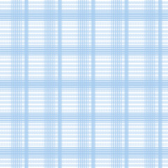 A seamless pattern of textured lines forming a pleasing blue gingham or plaid. White background for wallpaper, handkerchiefs, textiles, picnic mats, wrapping paper, tablecloth
