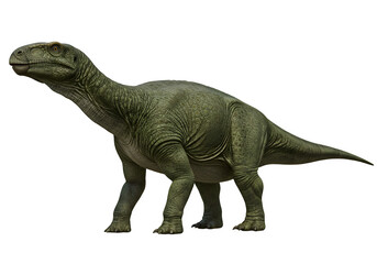 Obraz premium An Iguanodon a large herbivorous dinosaur with a thumb spike isolated on transparent or white background. PNG