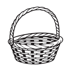 Empty wicker basket