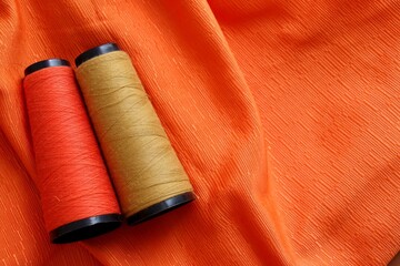 Sewing Threads and Fabrics. Creative Sewing Concept. 