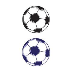 Classic Soccer Balls Line Art Set