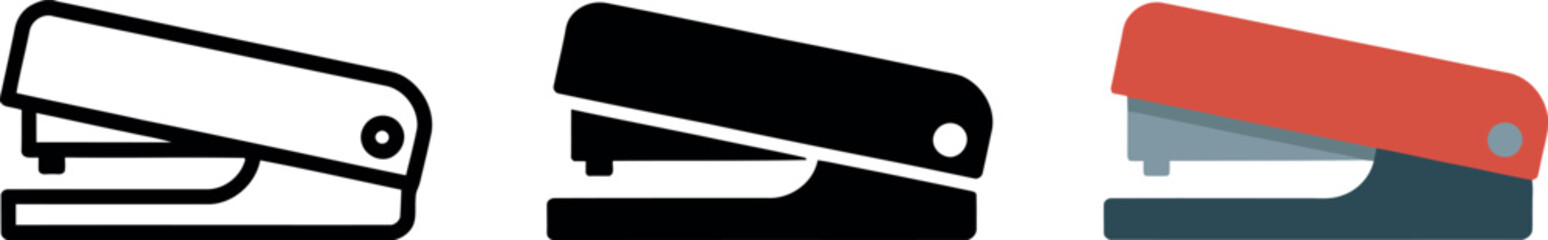 Stapler in Different Styles Office Supplies for Paper Fastening and Document Organization Tools