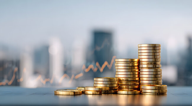 euro coins on the financial chart - Powered by Adobe