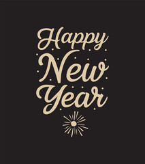 “Golden Sparkles Happy New Year Vector Illustration”