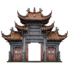 Fototapeta premium Ornate Chinese architectural gateway