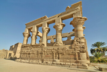 Kiosk of Emperor Trajan on Phylae Island in Philae temple complex Asuan, Egypt