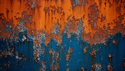 Orange Blue Abstract Rust Texture