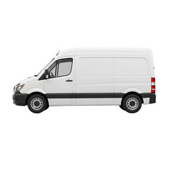 White cargo van isolated on a plain background with white color and ready for branding