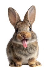 Obraz premium PNG A cute baby rabbit sticking out its tongue cutely animal mammal bunny.