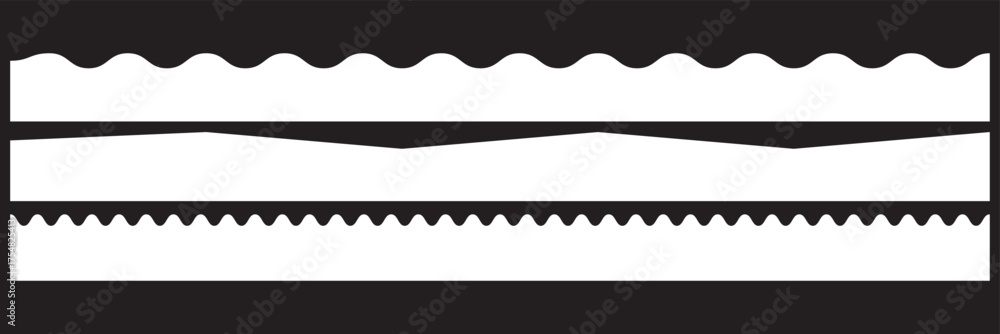 Wall mural set of website divider, separator curve shape abstract design element vector illustration on white b