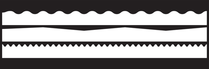 Set of website divider, separator curve shape abstract design element vector illustration on white background