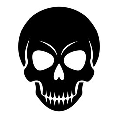 Skulls vector clean black silhouette design white background