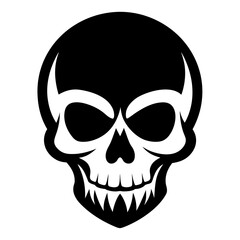 Skulls vector clean black silhouette design white background