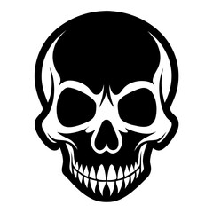 Skulls vector clean black silhouette design white background