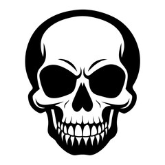 Skulls vector clean black silhouette design white background