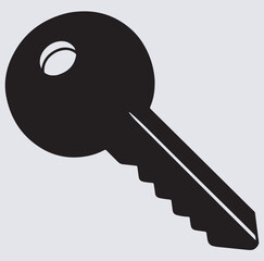 single key icon silhouette vector art illustration, key with keyhole